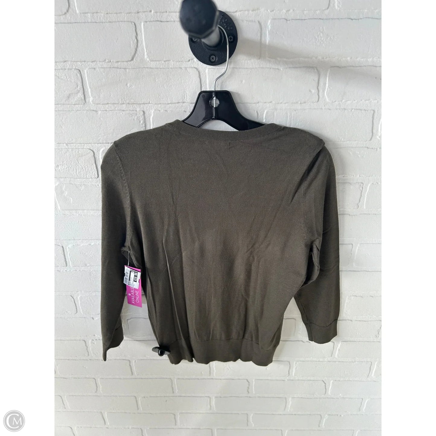 Sweater Cardigan By Halogen In Green, Size: M