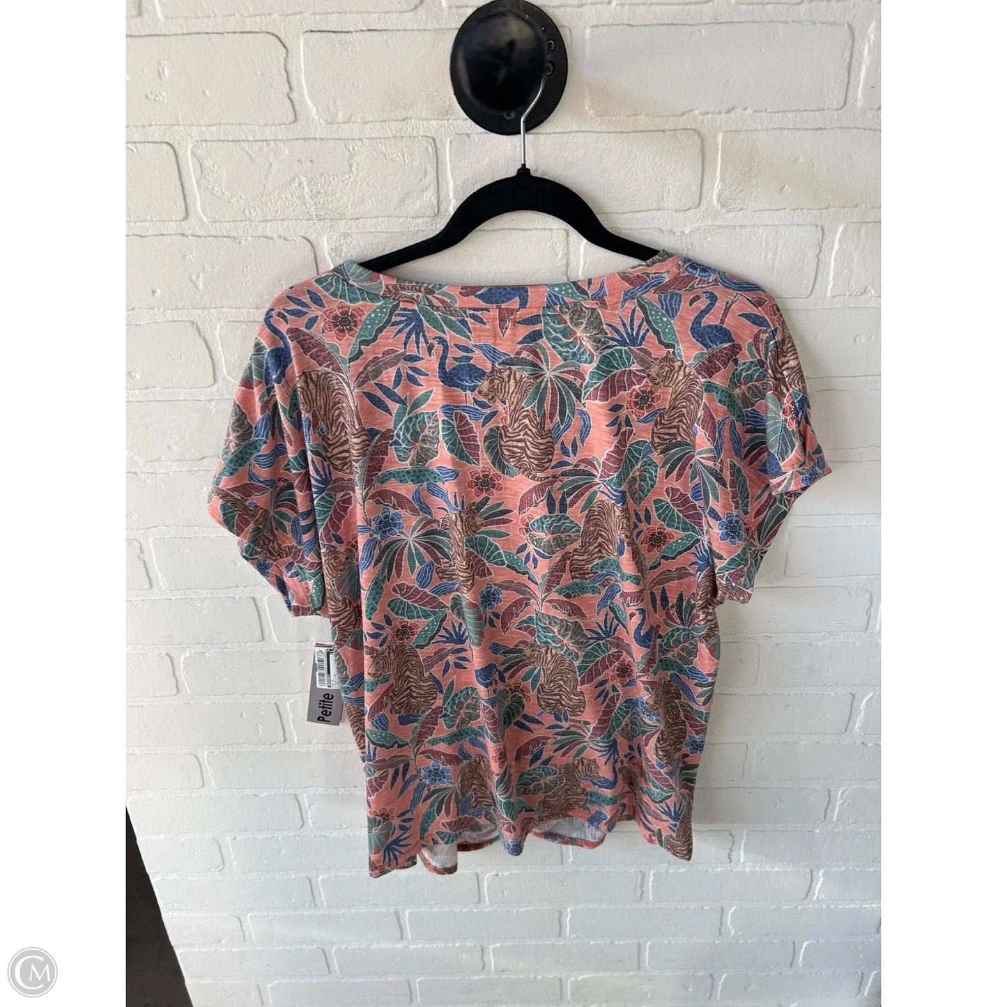 Top Short Sleeve By Democracy In Orange & Red, Size: Xlp