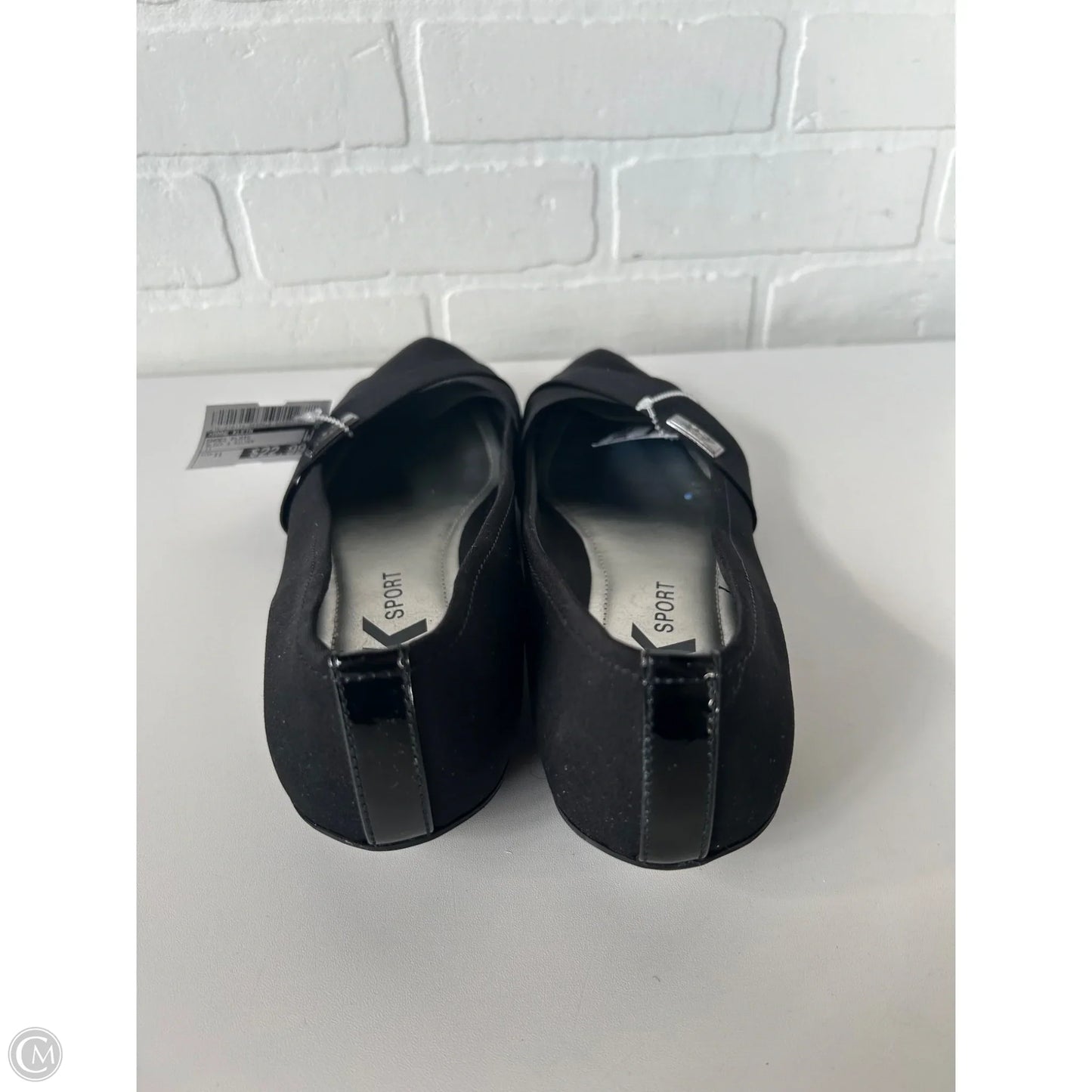 Shoes Flats By Anne Klein In Black & Silver, Size: 11