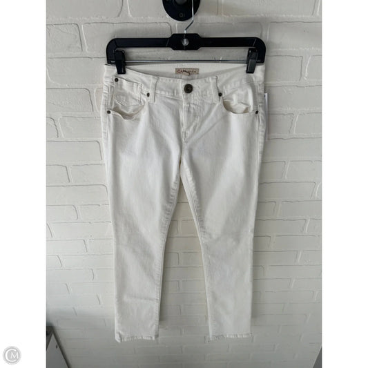 Jeans Straight By Cabi In White Denim, Size: 2