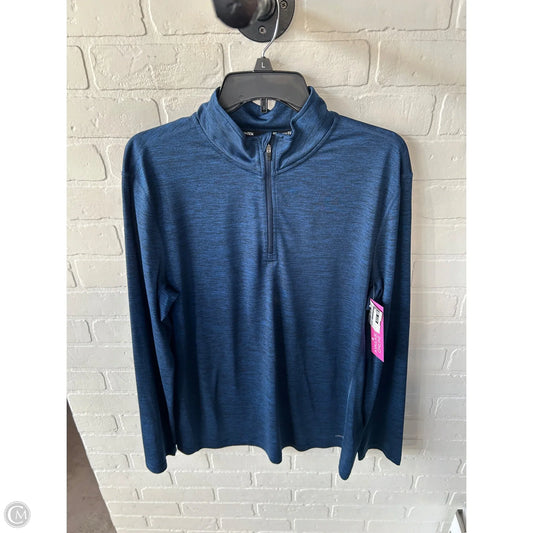 Athletic Top Long Sleeve Collar By Tek Gear In Blue, Size: L