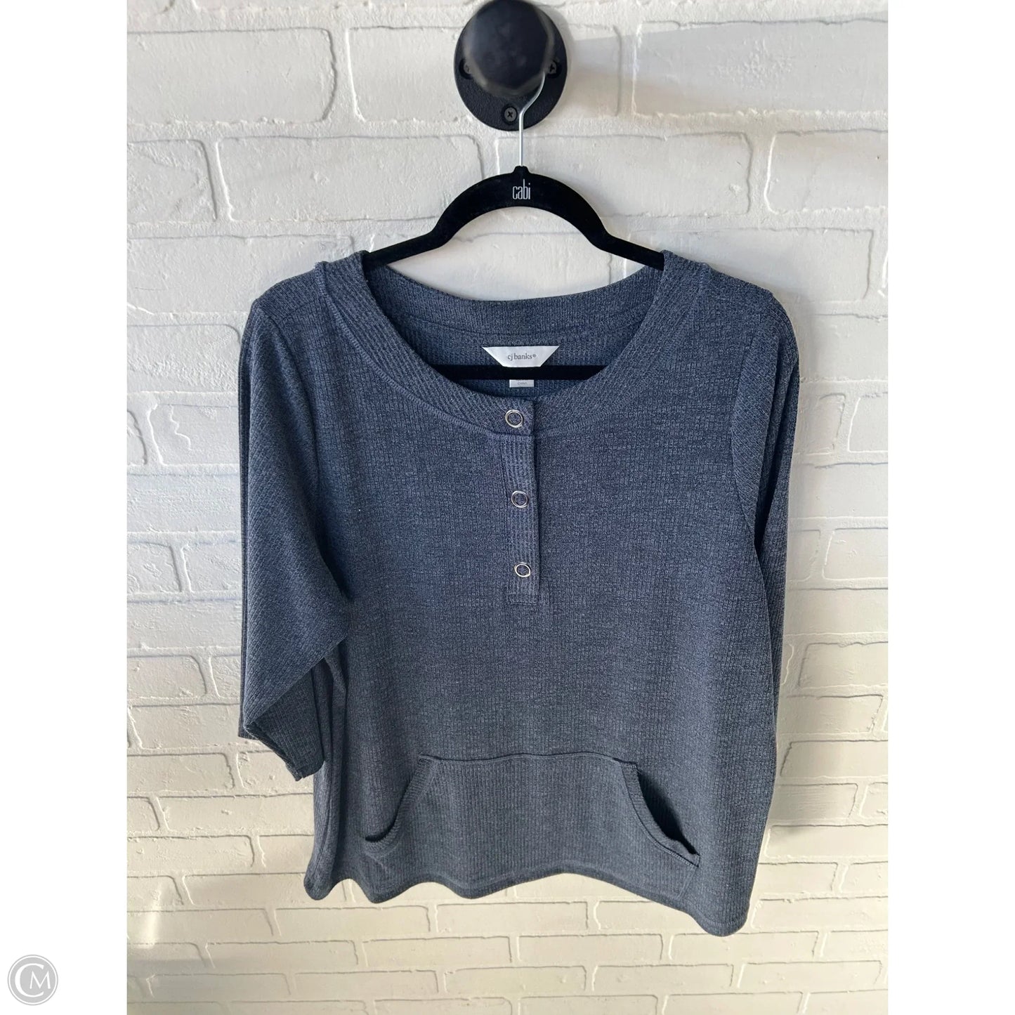 Top 3/4 Sleeve By Cj Banks In Blue, Size: 1x