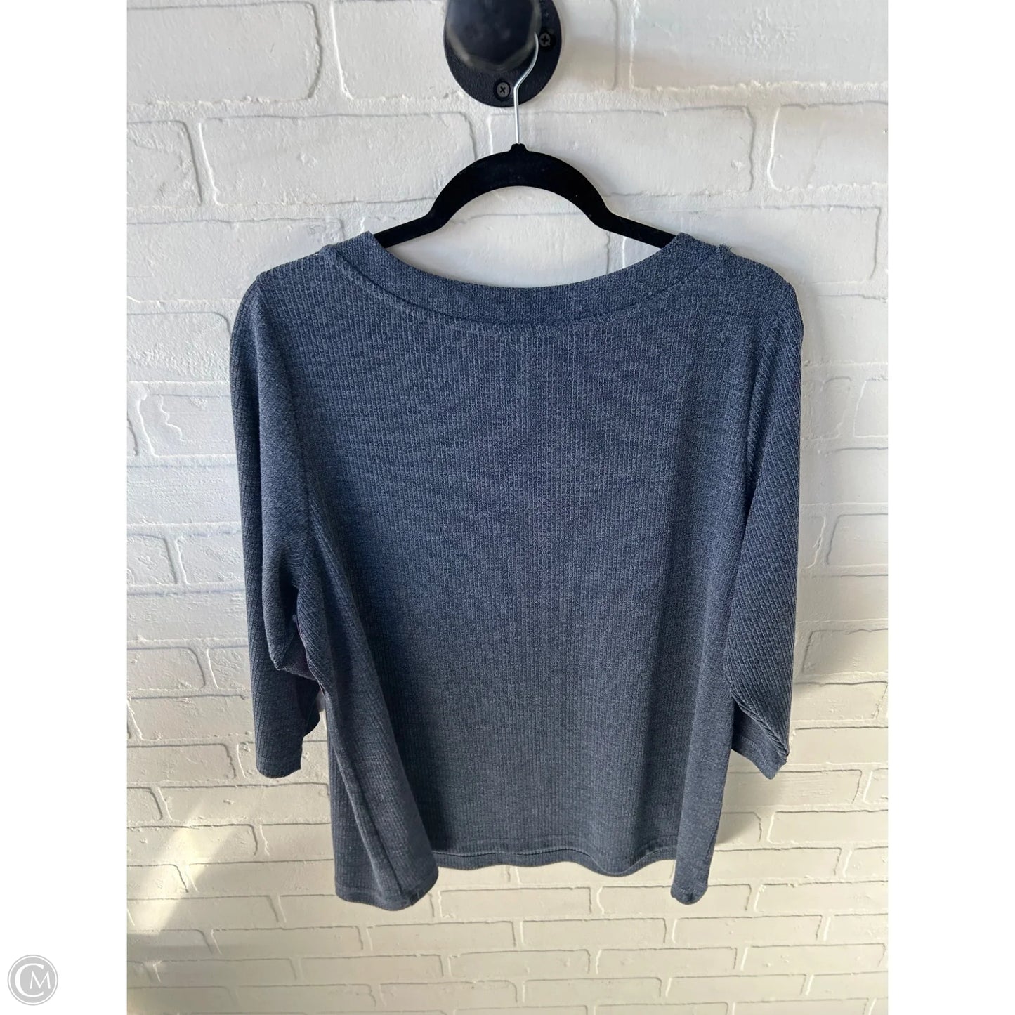 Top 3/4 Sleeve By Cj Banks In Blue, Size: 1x