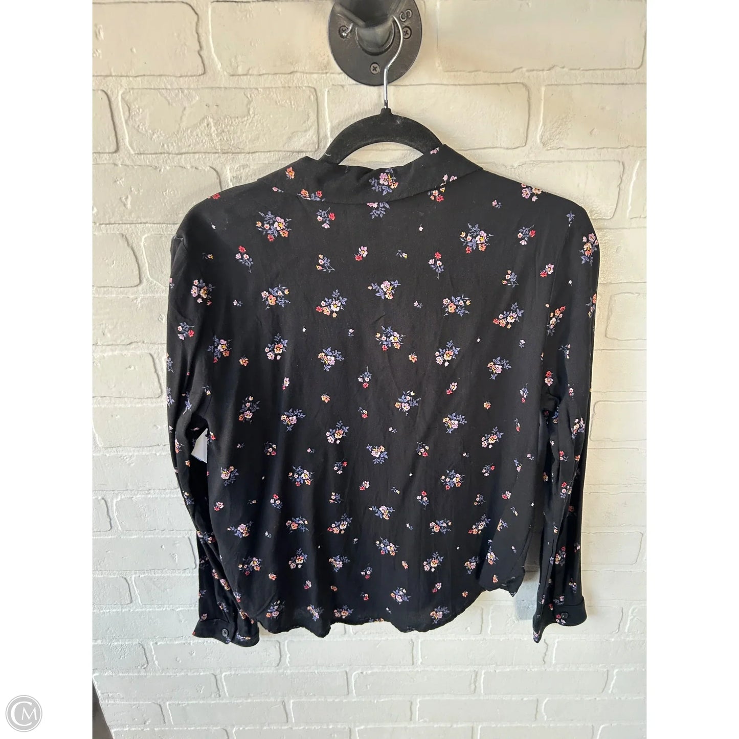 Top Long Sleeve By Divided In Black & Purple, Size: M