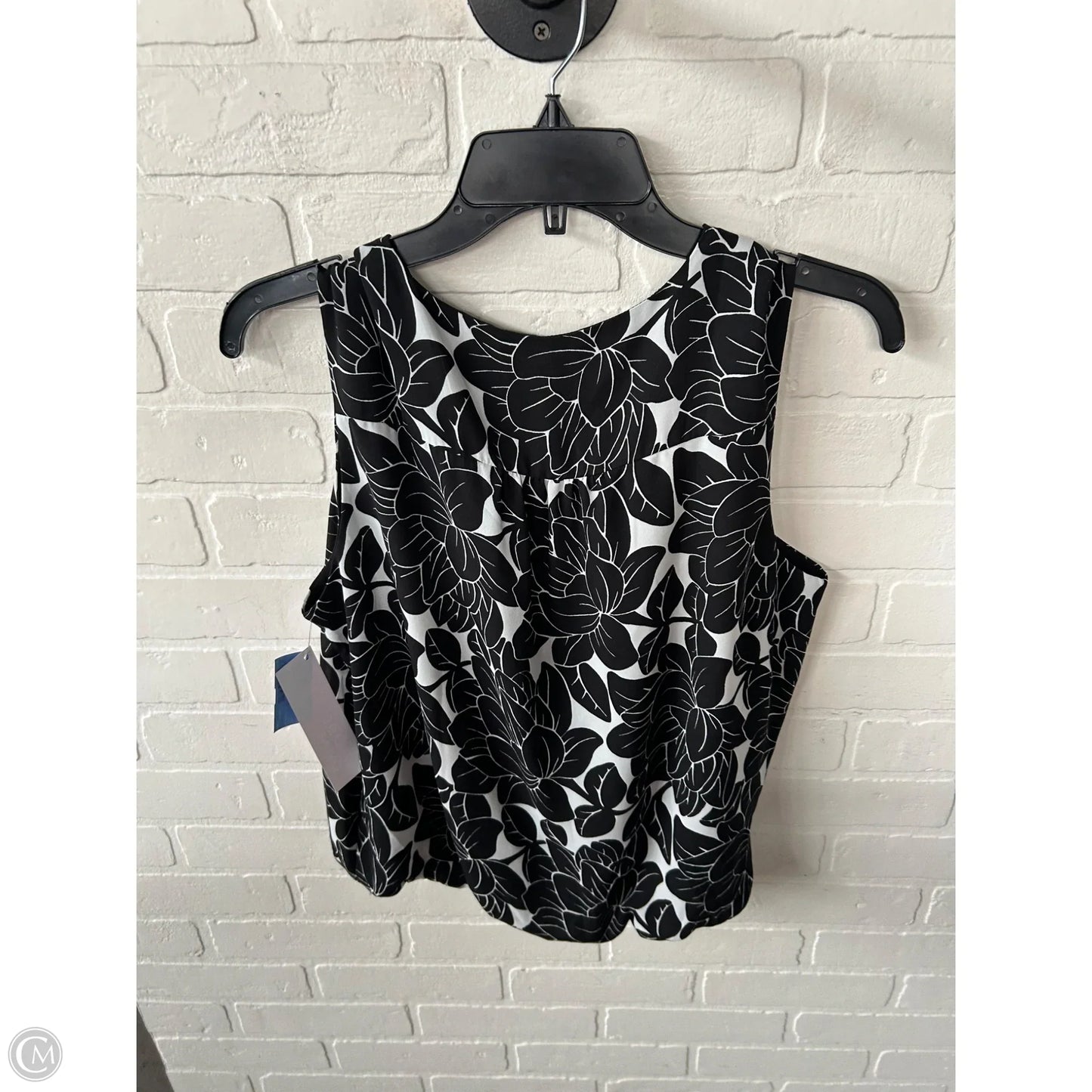 Blouse Sleeveless By Loft In Black & White, Size: S