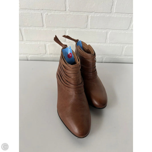 Boots Ankle Heels By Clarks In Brown, Size: 7.5