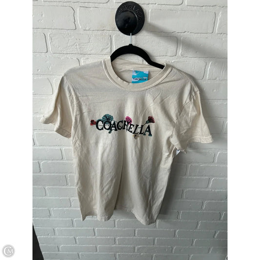 Top Short Sleeve Basic By Coachella In Cream & Pink, Size: S