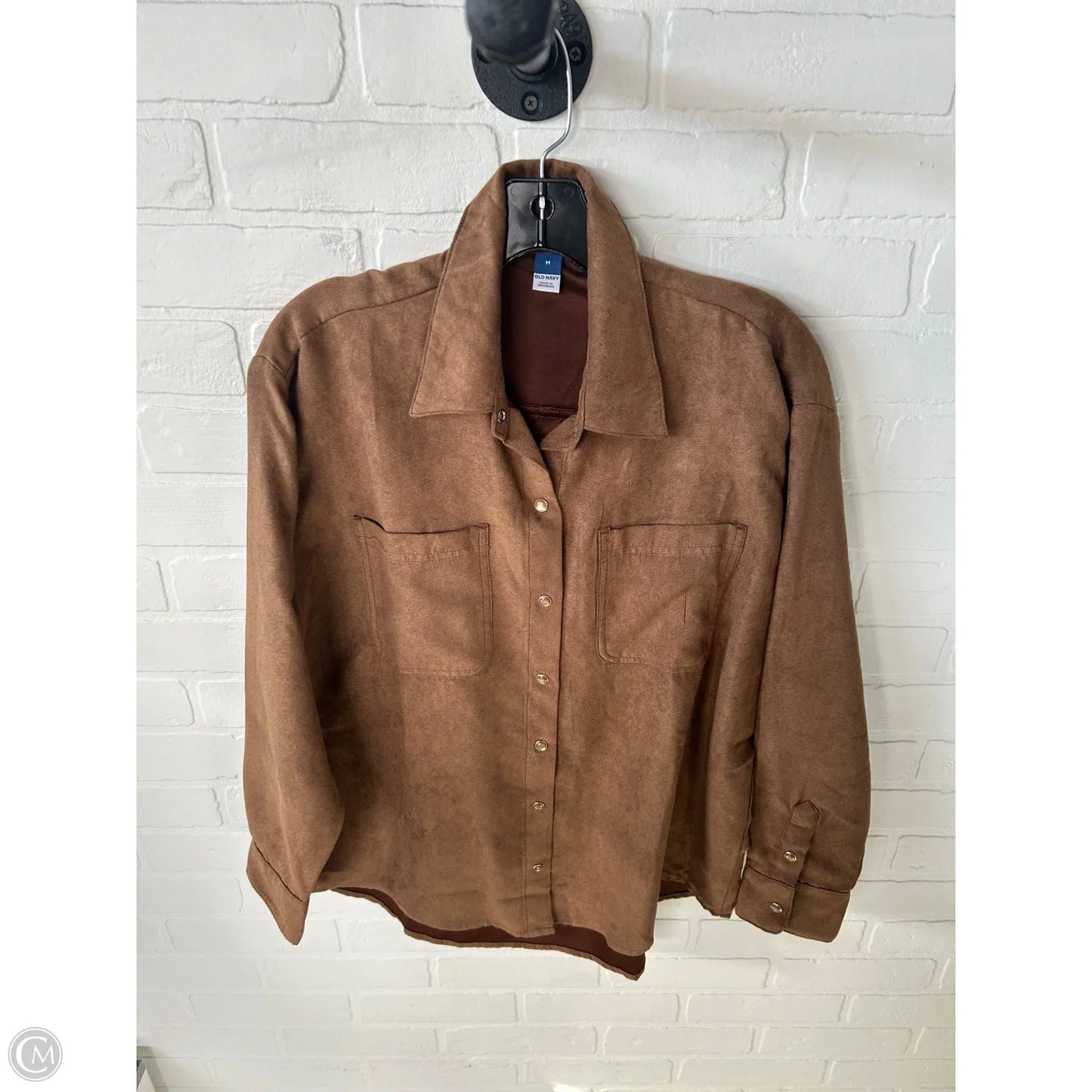 Jacket Shirt By Old Navy In Brown, Size: M