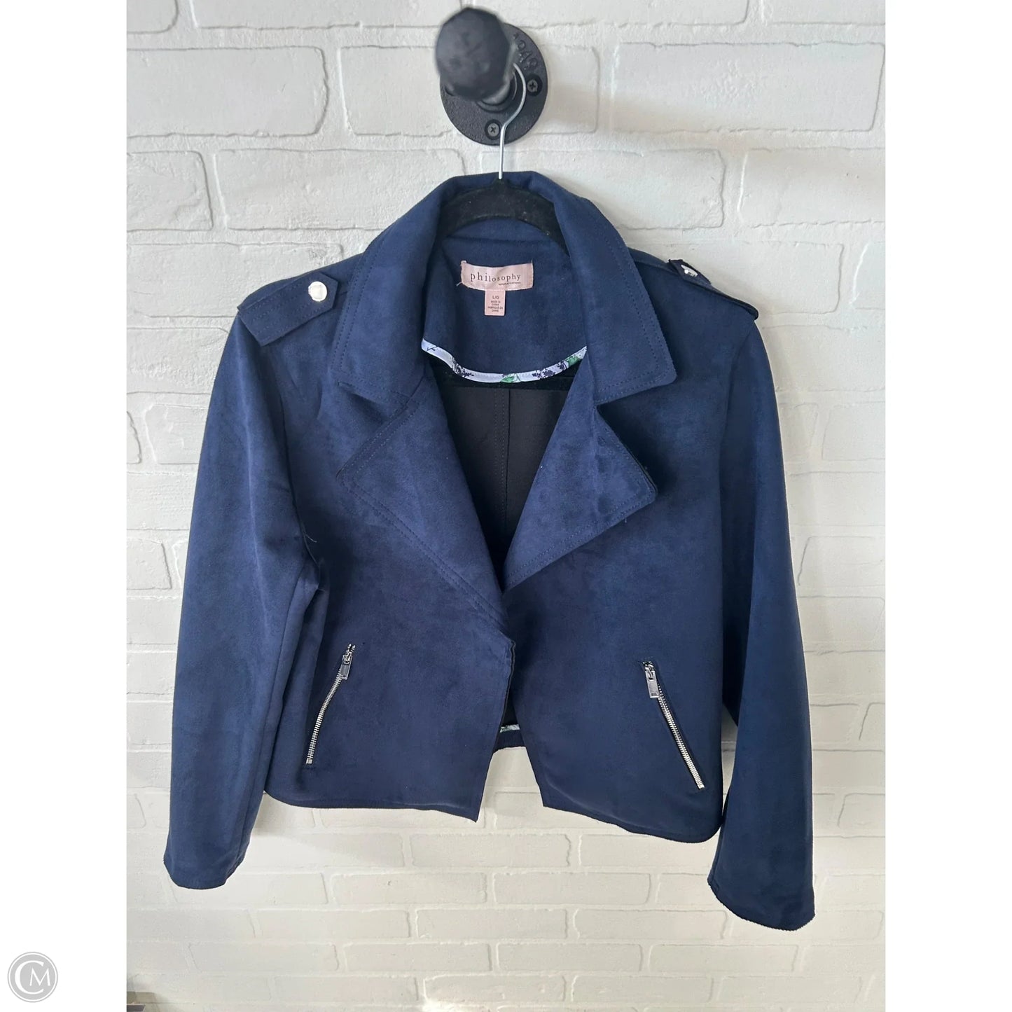 Jacket Moto By Philosophy In Blue, Size: L
