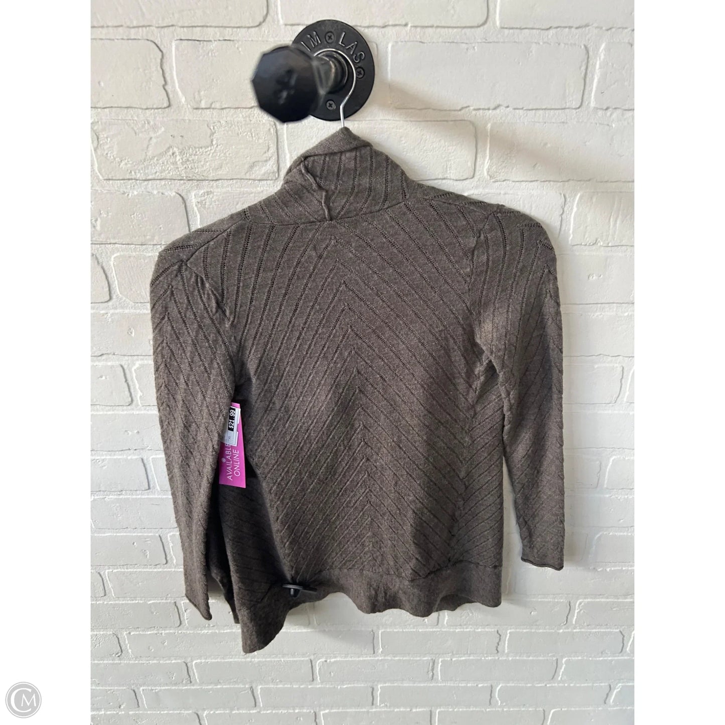 Sweater Cardigan By Tahari In Brown, Size: Xs