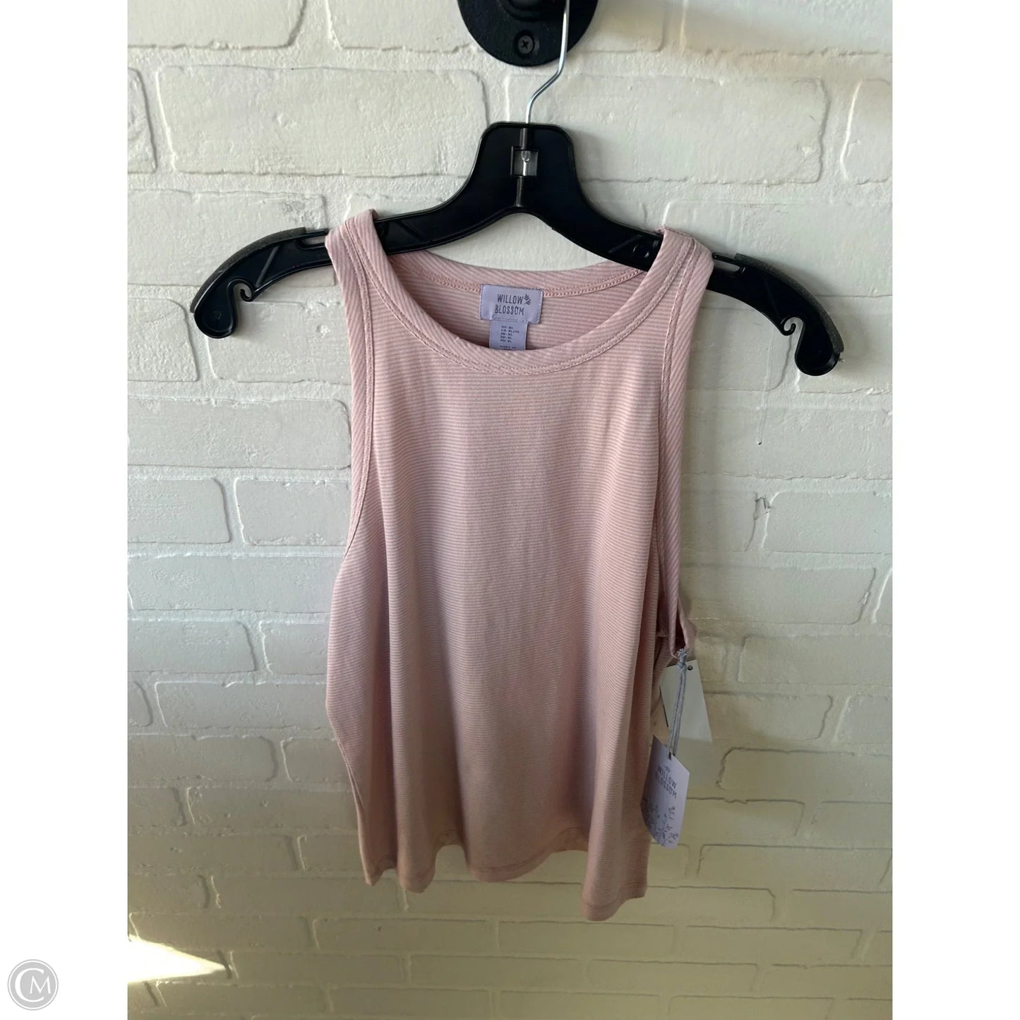 Top Sleeveless By Cmc In Pink & White, Size: Xl