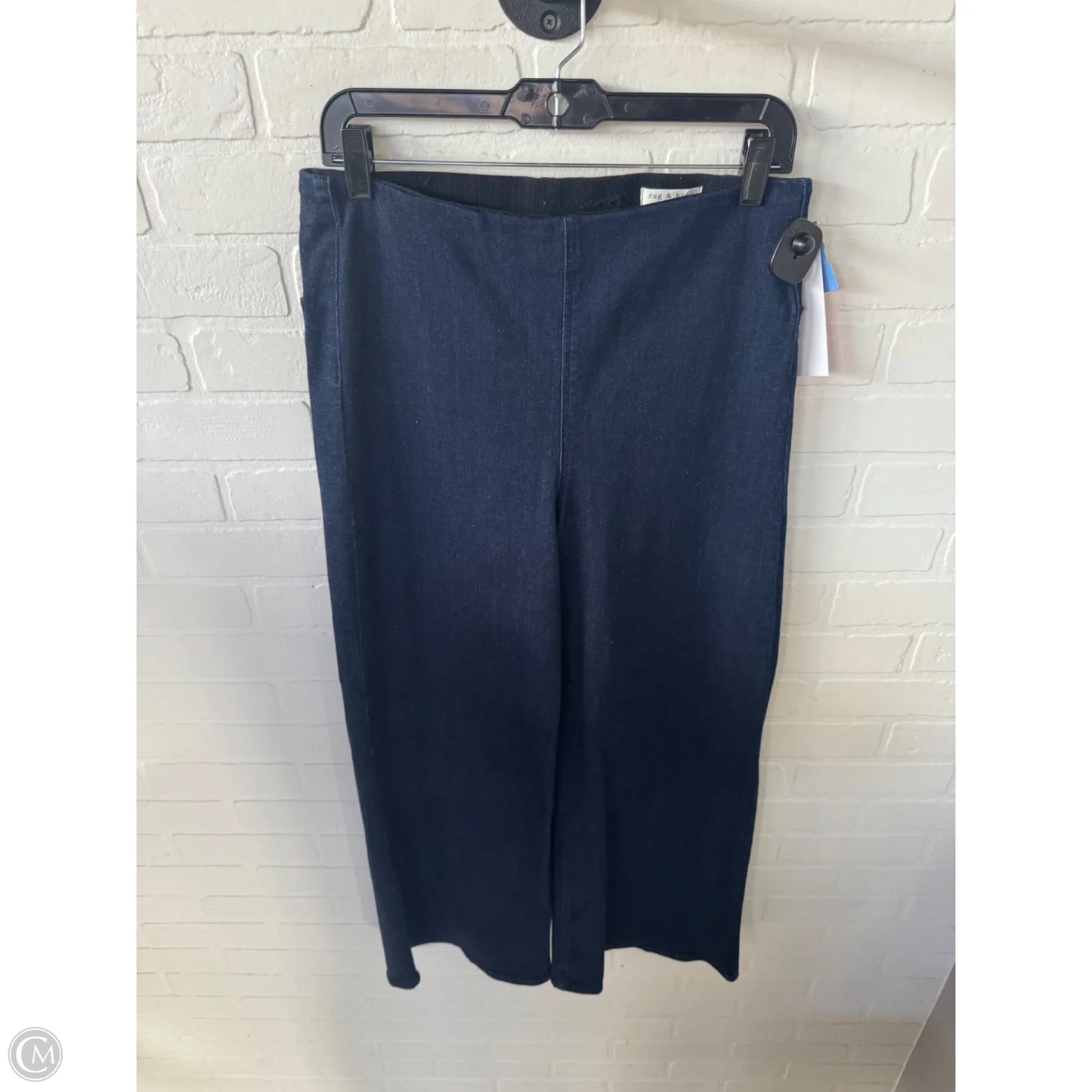 Jeans Wide Leg By Rag And Bone In Blue Denim, Size: 16