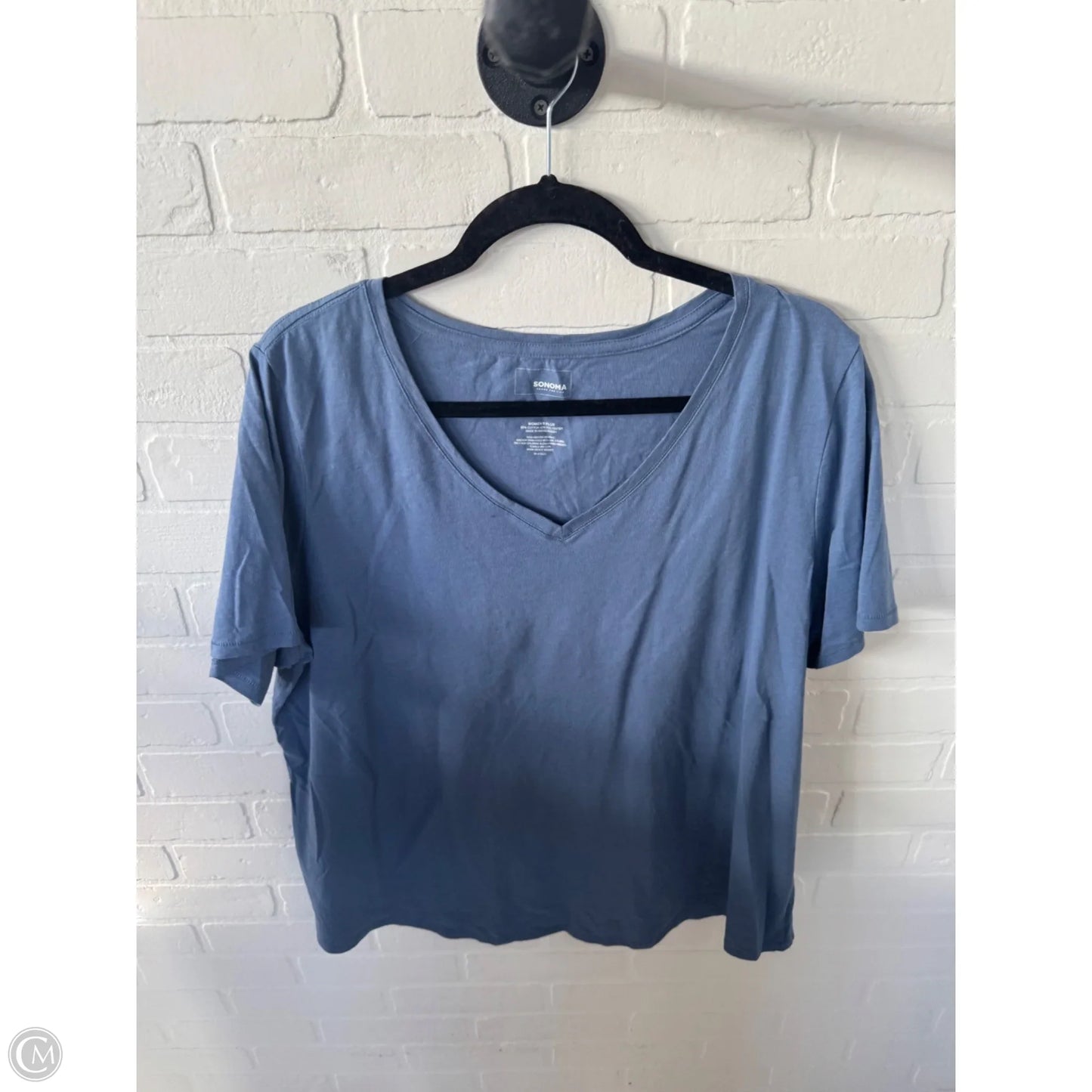 Top Short Sleeve Basic By Sonoma In Blue, Size: 1x