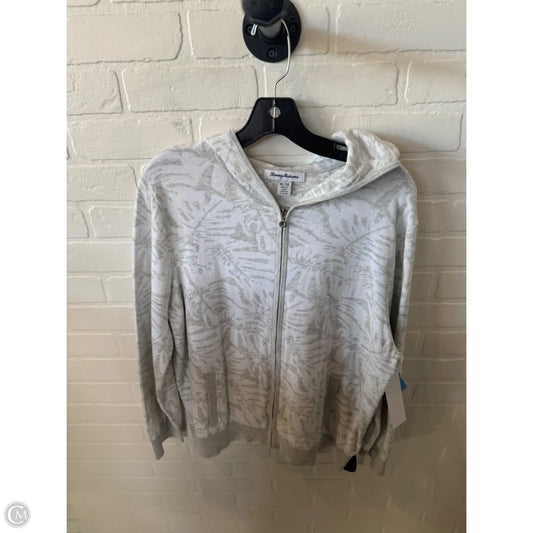 Sweater Cardigan By Tommy Bahama In Grey & White, Size: Xl