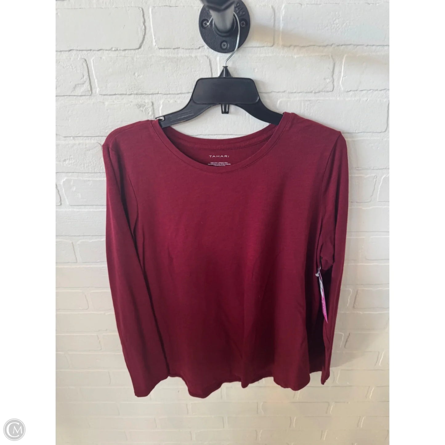 Top Long Sleeve Basic By Tahari In Red, Size: Xl
