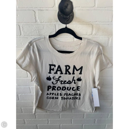 Top Short Sleeve By Anthropologie In Cream, Size: M