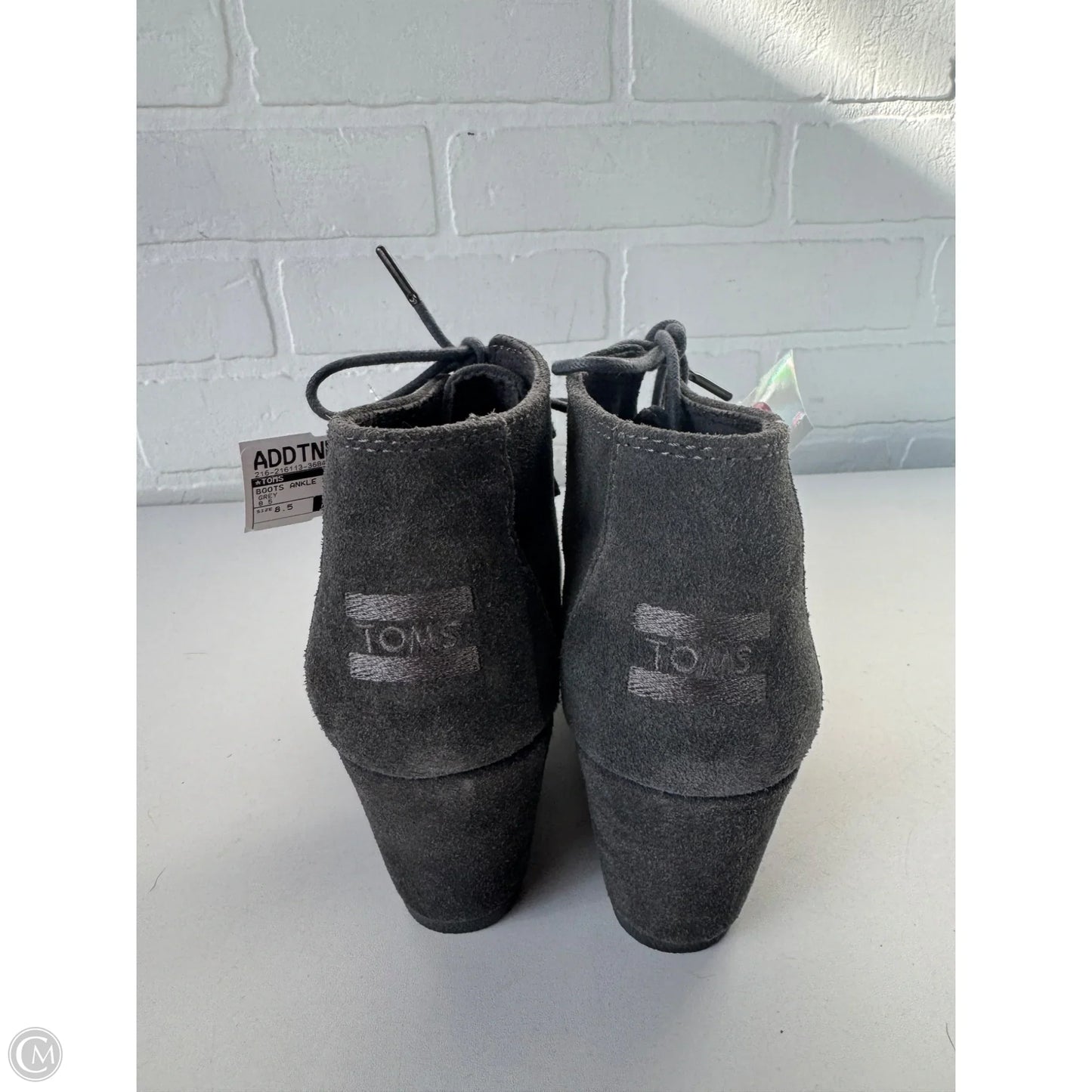 Boots Ankle Heels By Toms In Grey, Size: 8.5