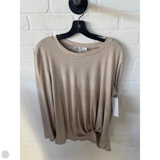 Top Long Sleeve By Cme In Tan, Size: Xl
