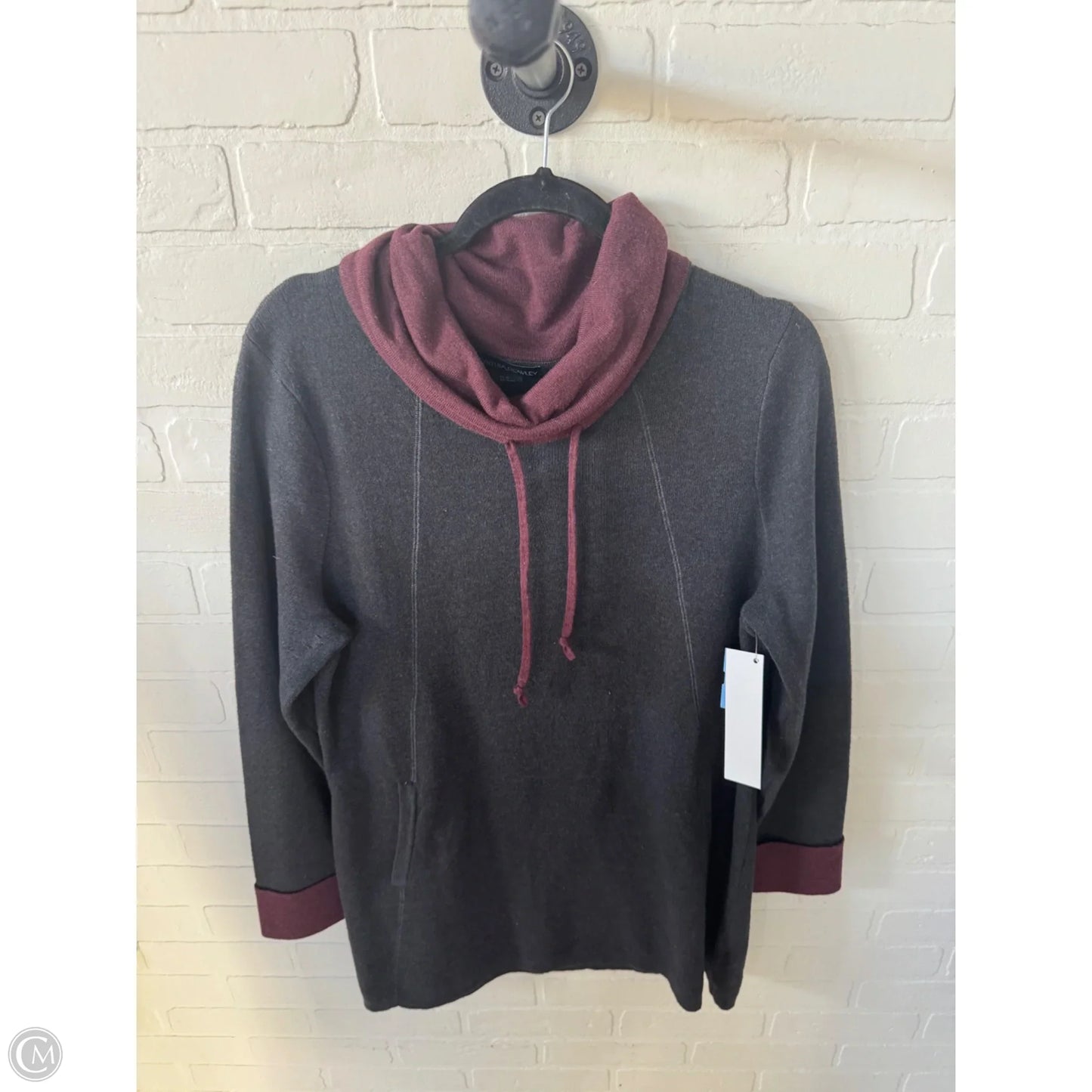 Sweater By Cynthia Rowley In Grey & Red, Size: Xl