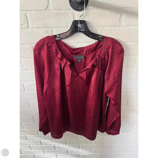 Blouse Long Sleeve By Worthington In Black & Red, Size: 0