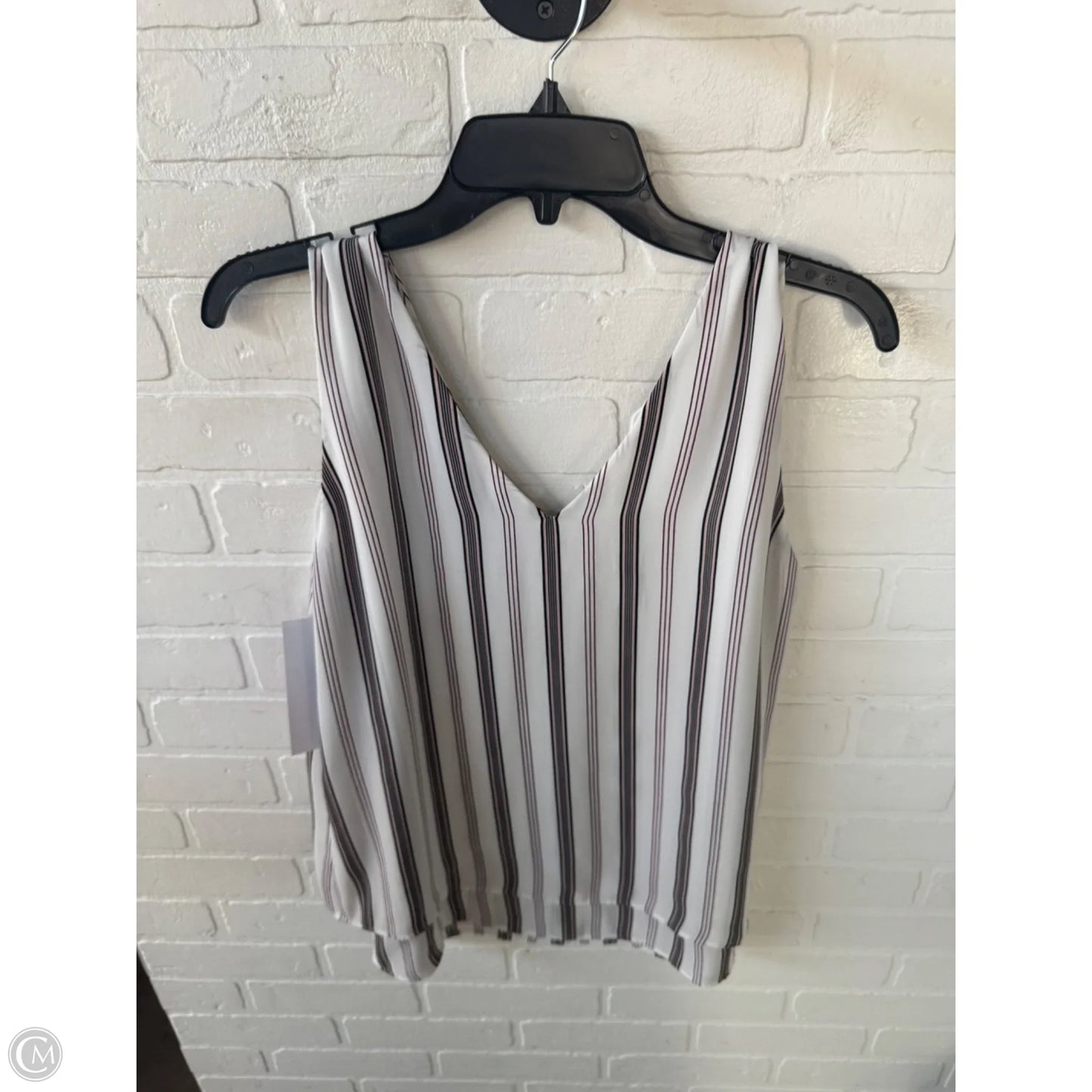 Blouse Sleeveless By Ann Taylor In Red & White, Size: L