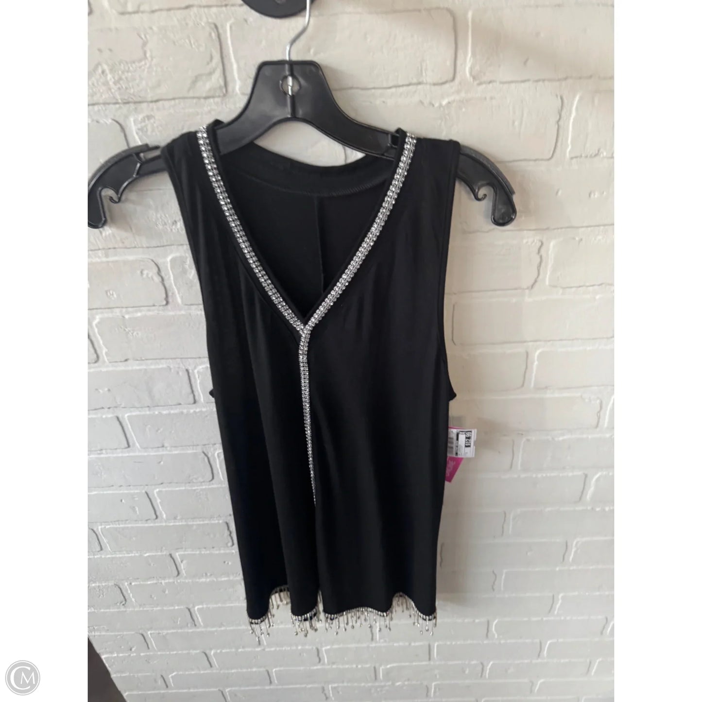 Top Sleeveless By Clothes Mentor In Black & Silver, Size: S