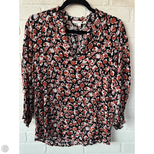 Top 3/4 Sleeve By Clothes Mentor In Black & Orange, Size: M