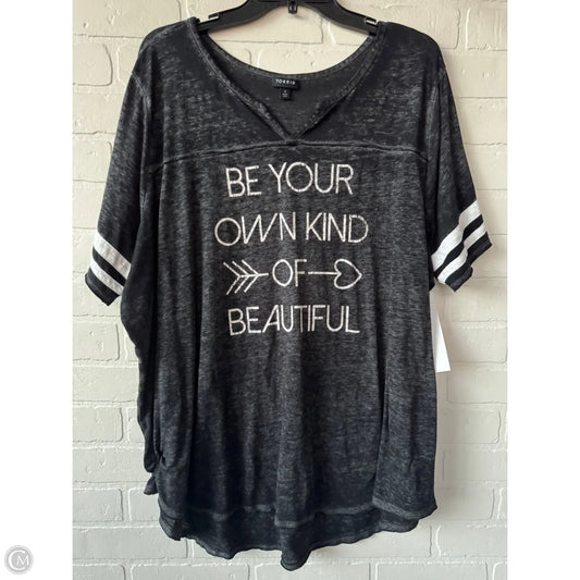 Top Short Sleeve By Torrid In Black & White, Size: 3x