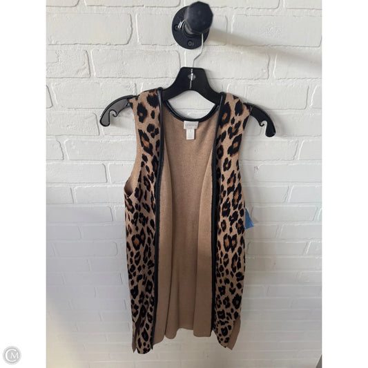 Vest Sweater By Chicos In Animal Print, Size: M