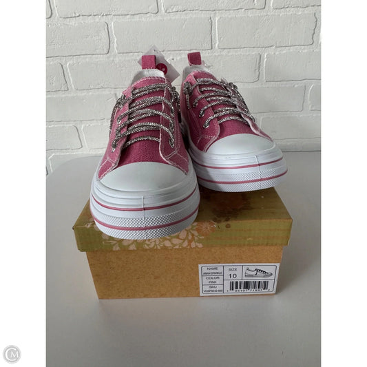 Shoes Sneakers By Very G In Pink & White, Size: 10