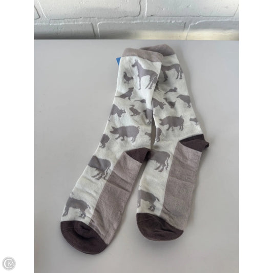 Socks By Clothes Mentor In Brown & White, Size: 0
