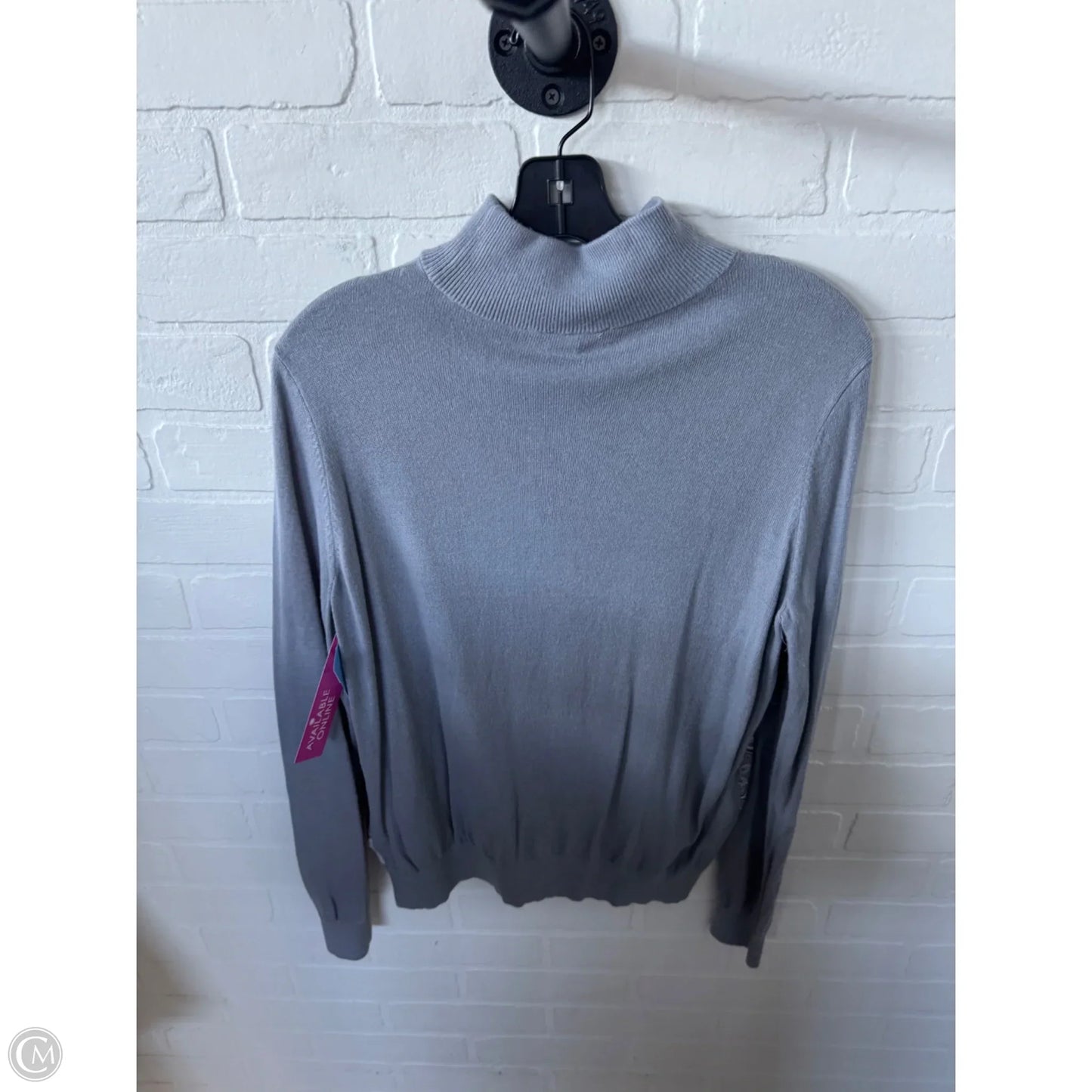 Top Long Sleeve By Ann Taylor In Grey & Tan, Size: M