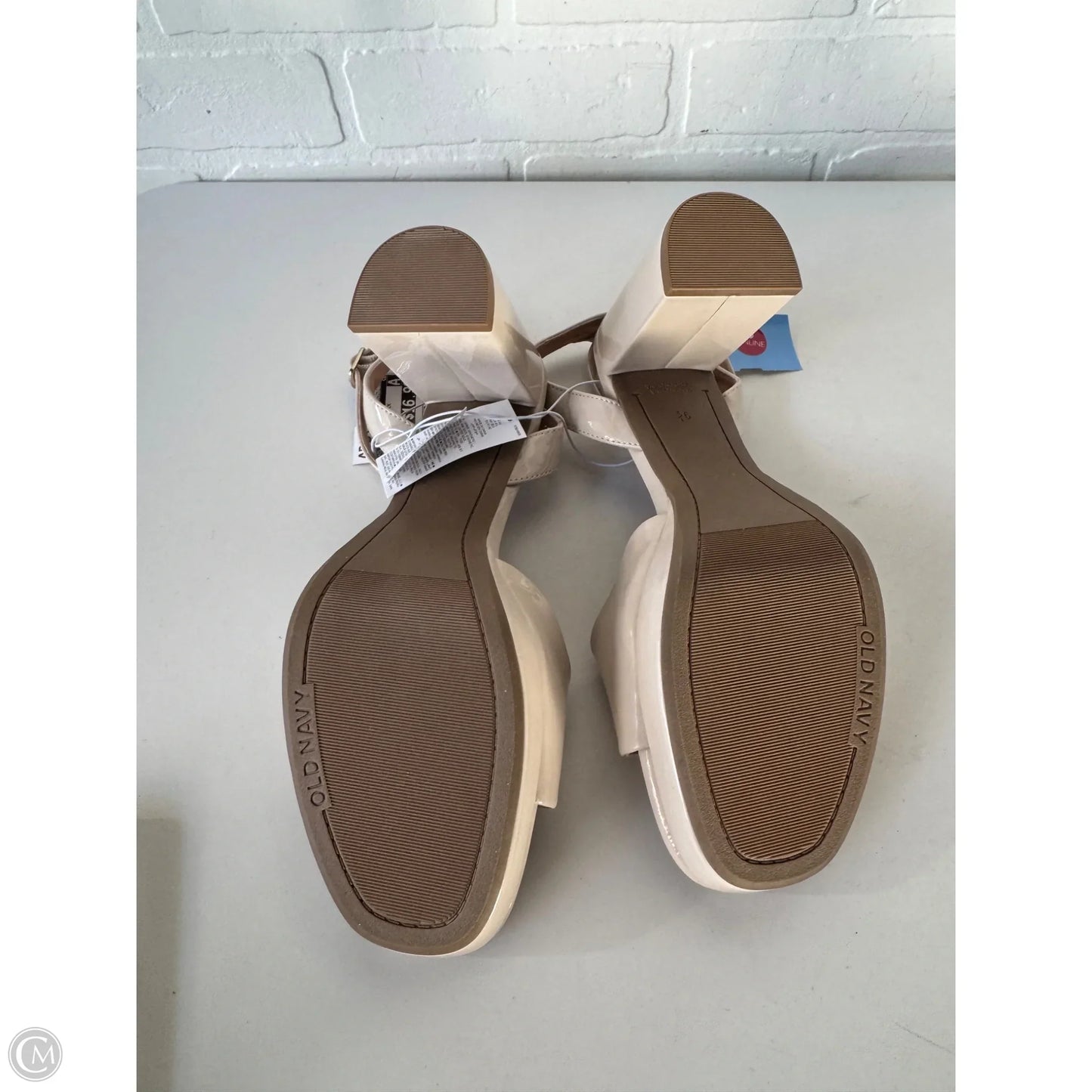 Sandals Heels Block By Old Navy In Cream, Size: 9.5