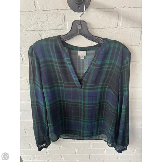 Top Long Sleeve By A New Day In Blue & Green, Size: Xs