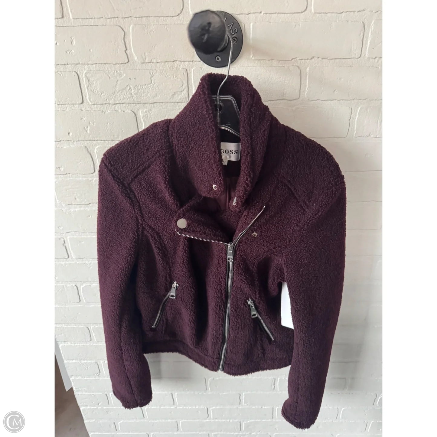 Jacket Moto By Vigoss In Brown & Purple, Size: M