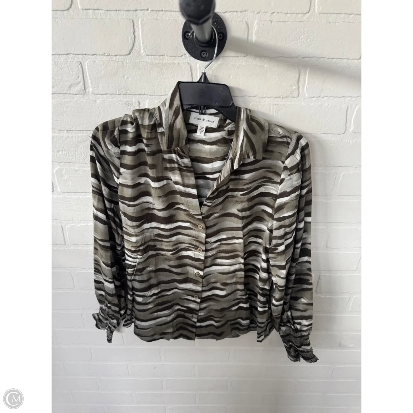 Blouse 3/4 Sleeve By Cloth & Stone In Green, Size: S