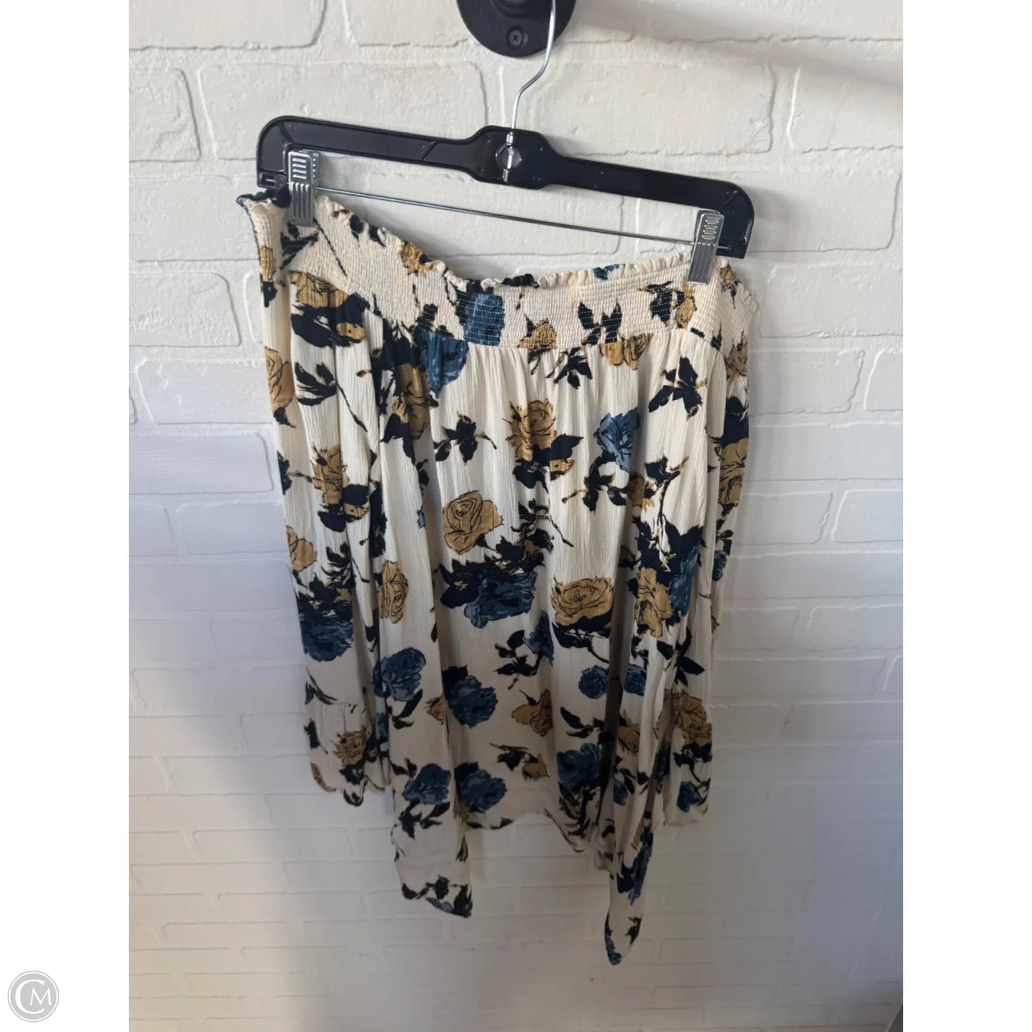 Tunic Long Sleeve By Blu Pepper In Blue & Cream, Size: L