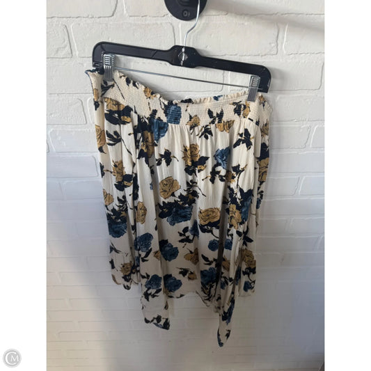 Tunic Long Sleeve By Blu Pepper In Blue & Cream, Size: L