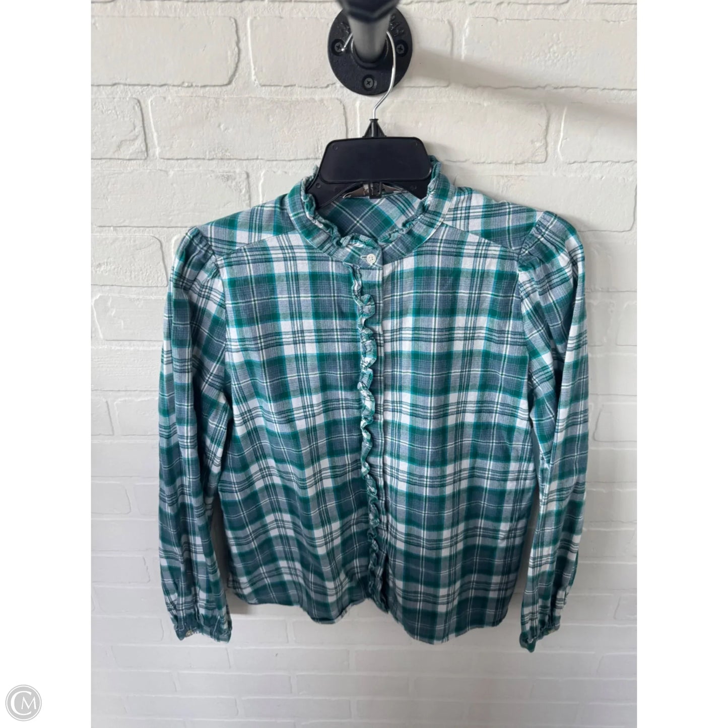 Top Long Sleeve By Loft In Blue & White, Size: M