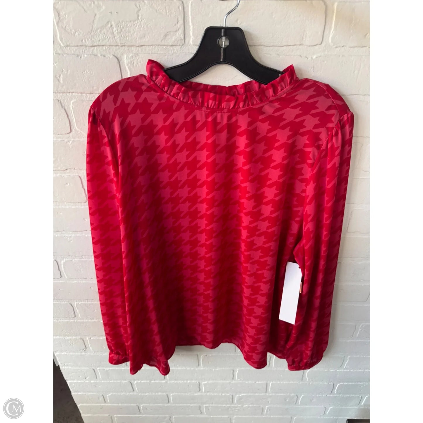 Blouse Long Sleeve By Ann Taylor In Pink & Red, Size: Xl