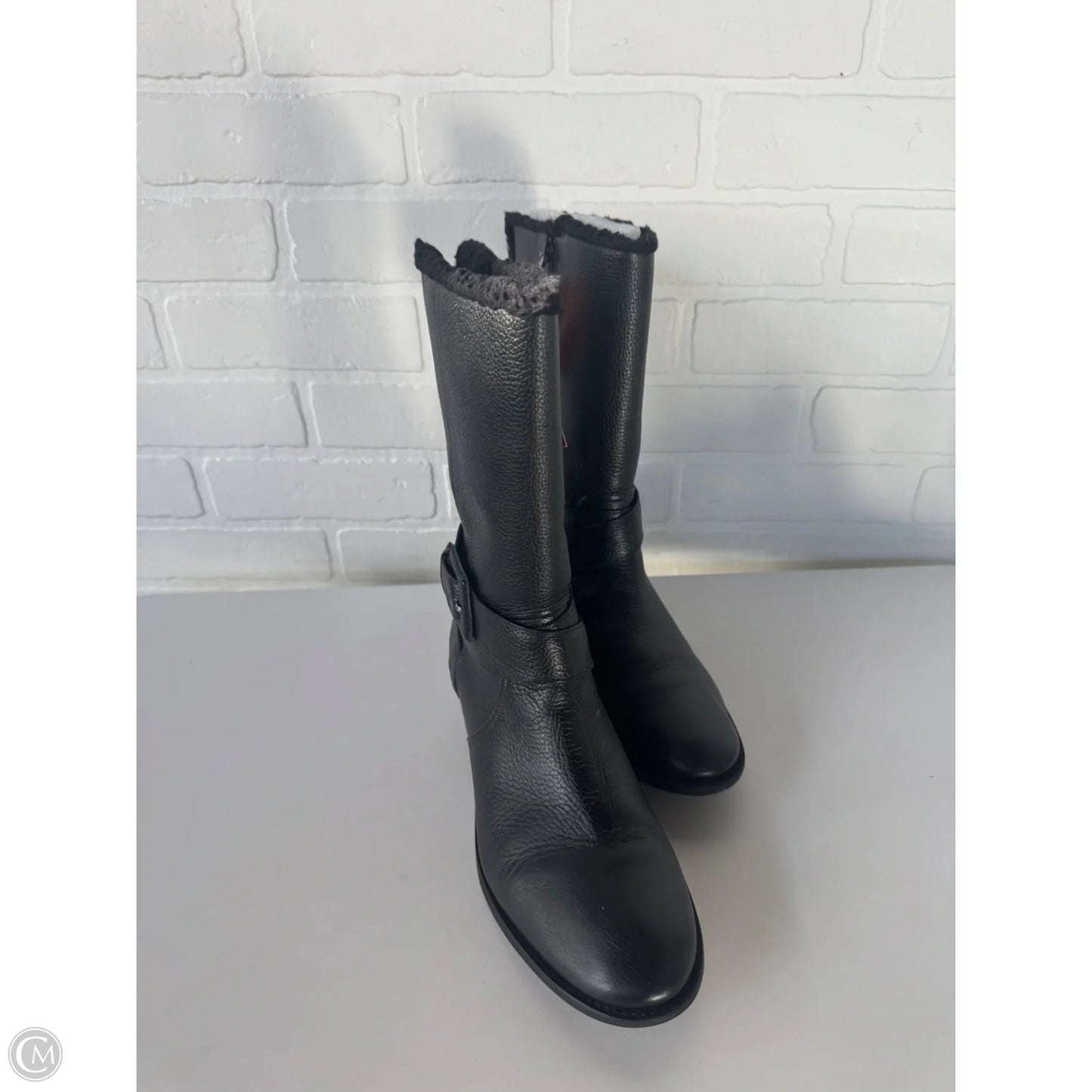 Boots Mid-calf Flats By Talbots In Black & Blue, Size: 10