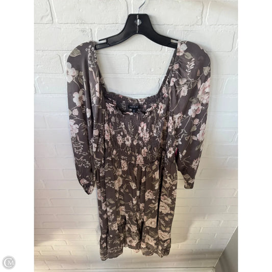 Tunic Short Sleeve By Torrid In Brown & Pink, Size: 2x