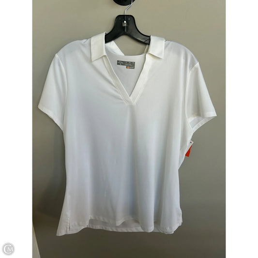Athletic Top Short Sleeve By Callaway In White, Size: Xl