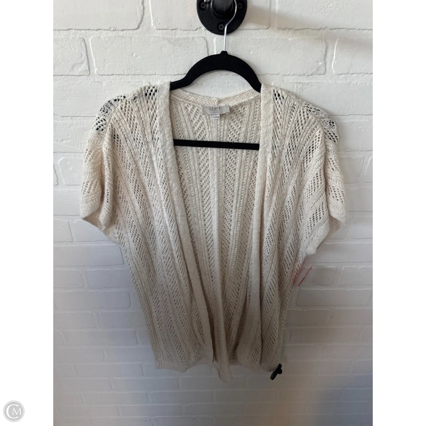 Sweater Cardigan By Loft In Cream, Size: Sp