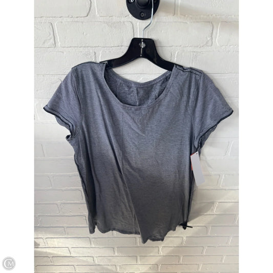 Athletic Top Short Sleeve By Lululemon In Black & White, Size: 12/L