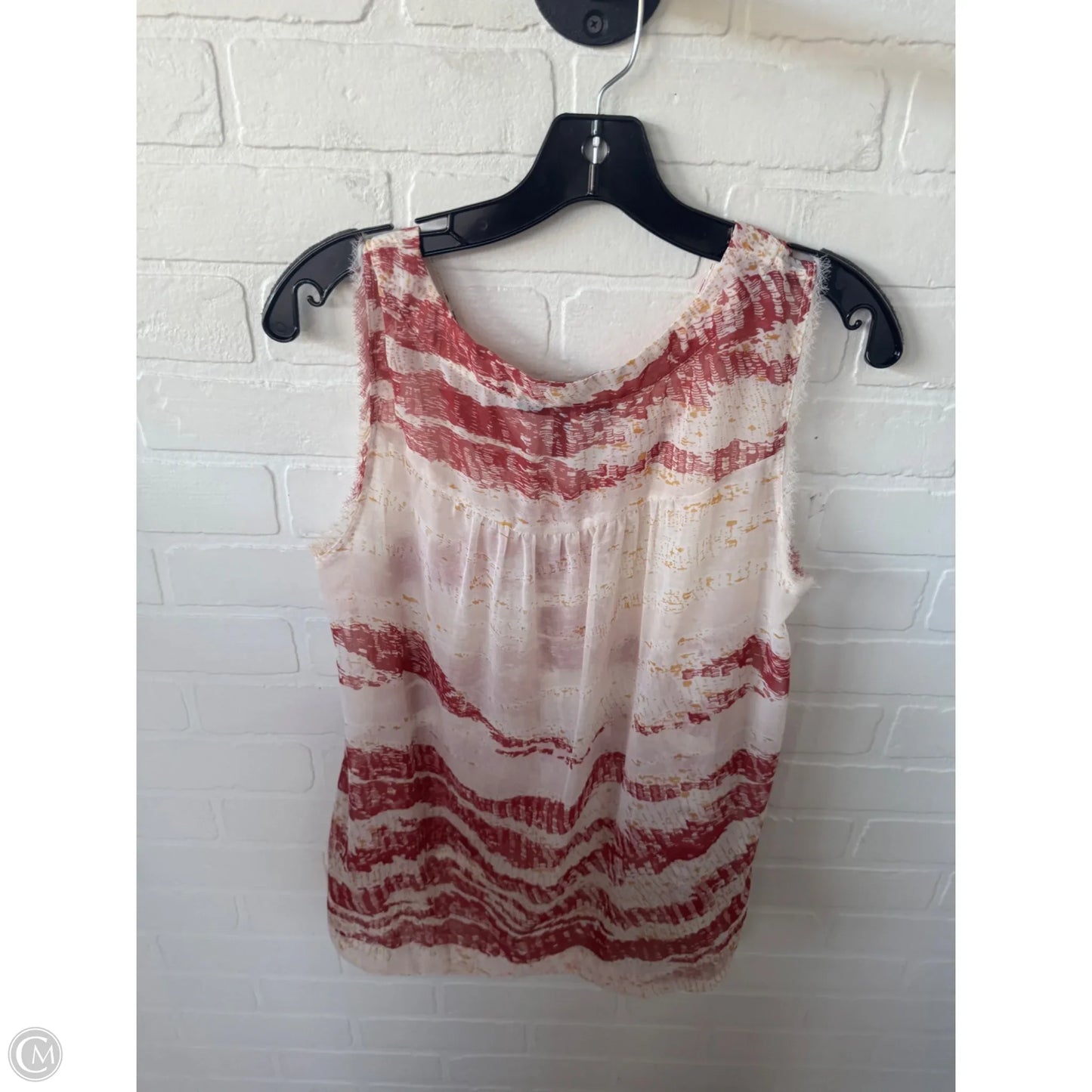 Top Sleeveless By Bcbg In Cream & Red, Size: S