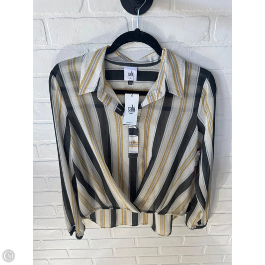 Blouse Long Sleeve By Cabi In Cream & Green, Size: Xs