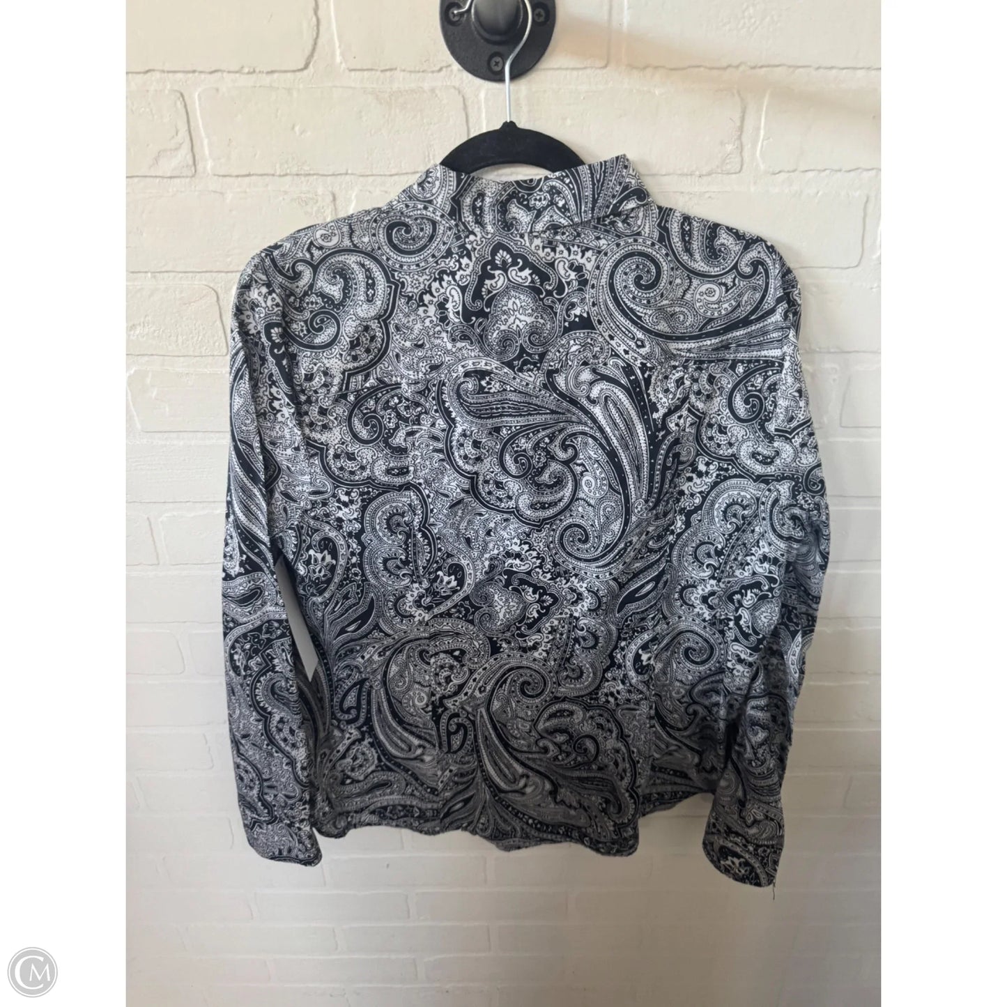 Top Long Sleeve By Michael By Michael Kors In Blue & White, Size: Xl