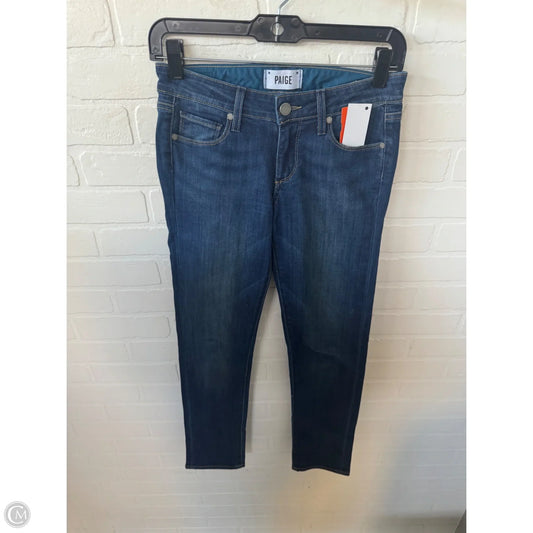 Jeans Skinny By Paige In Blue Denim, Size: 0