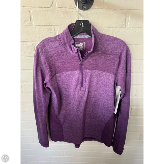 Athletic Top Long Sleeve Collar By Puma In Purple, Size: M